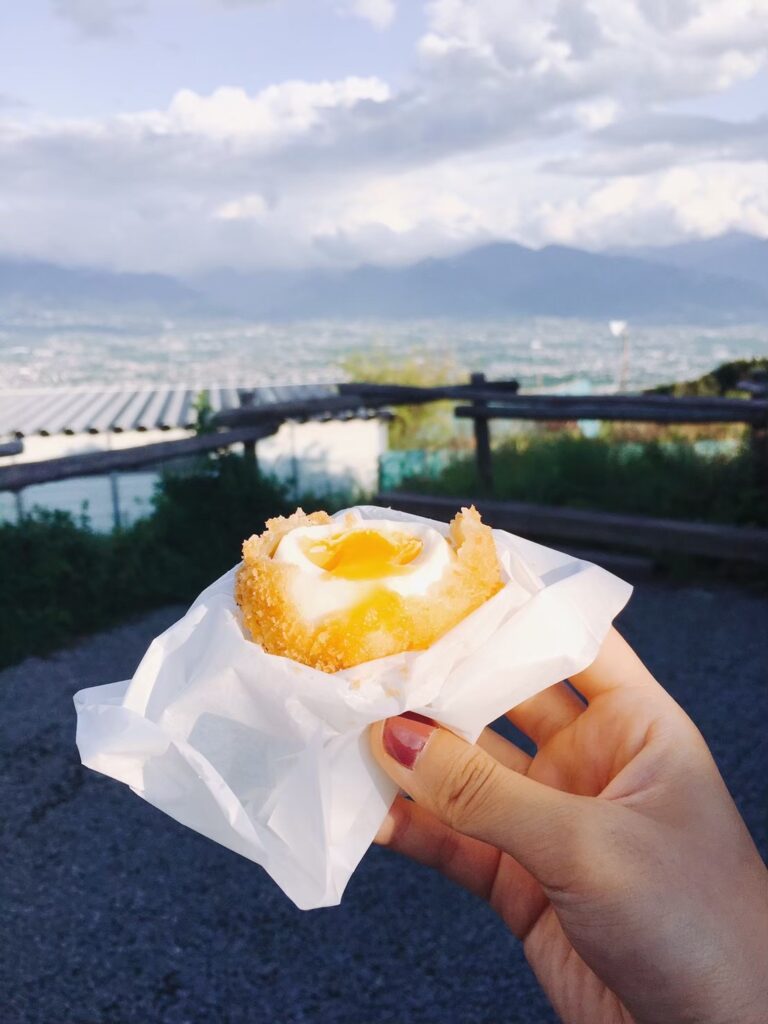 ほったらかし温泉で食べた卵フライ