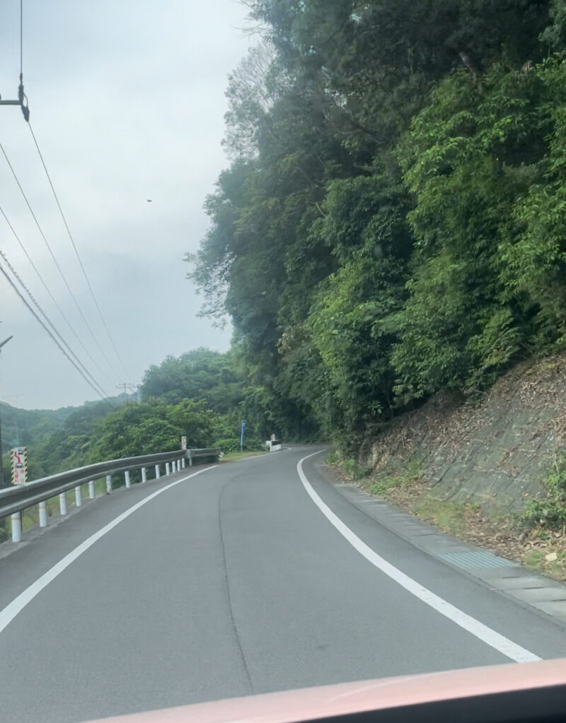 しろとり動物園へ行く山道