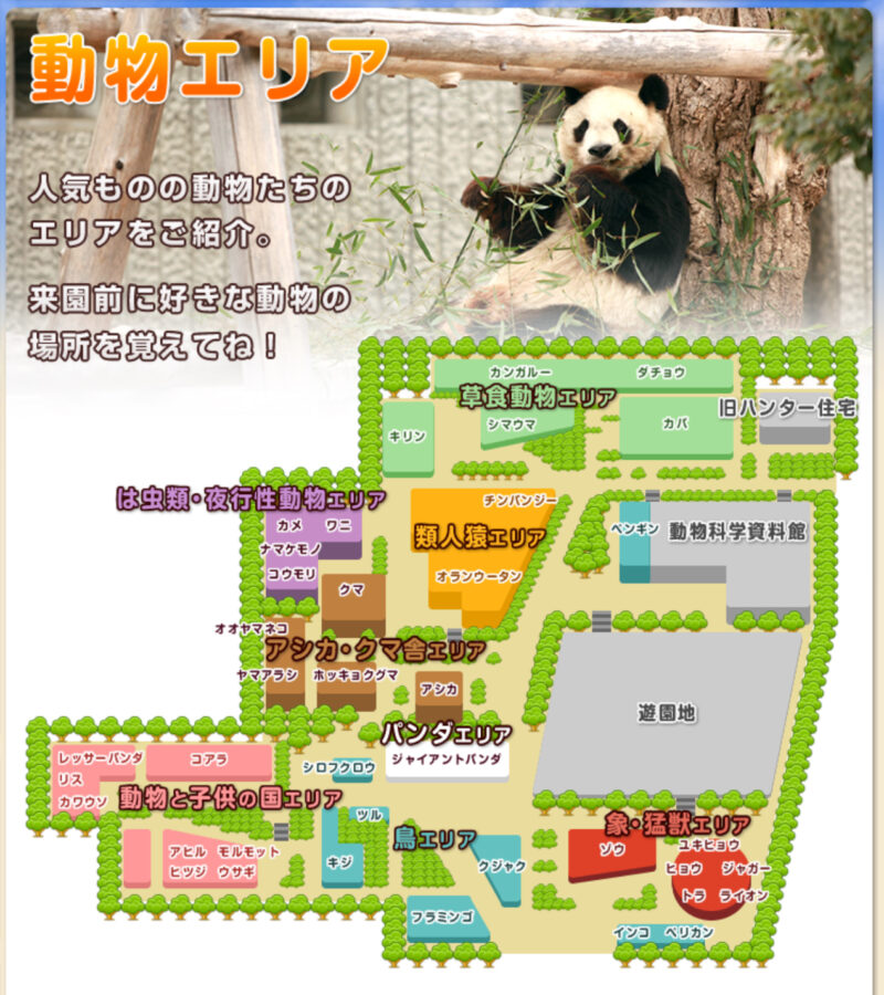 王子動物園マップ